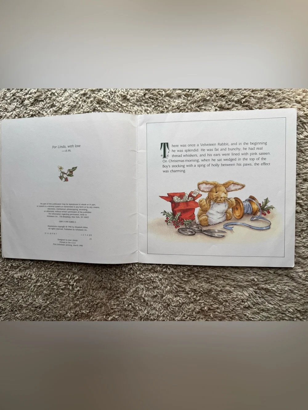 The Velveteen Rabbit Margery Williams Elizabeth Miles 1990 Scholastic Book